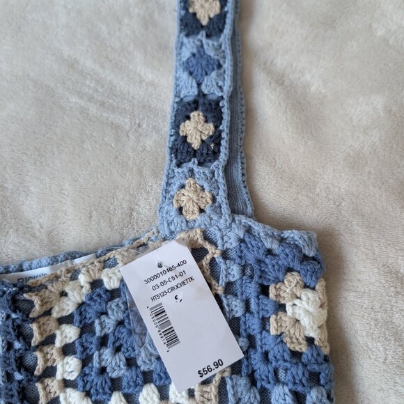 Ricki's Blue and Cream Crochet Top - Picture 3 of 7